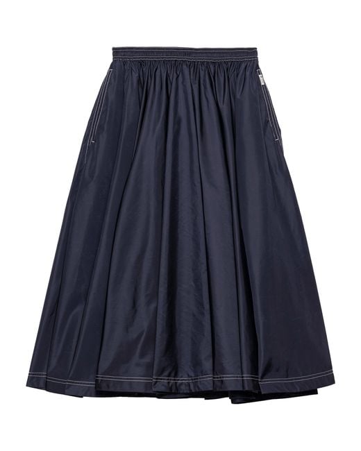 Prada Blue Re-Nylon Lightweight Midi Skirt