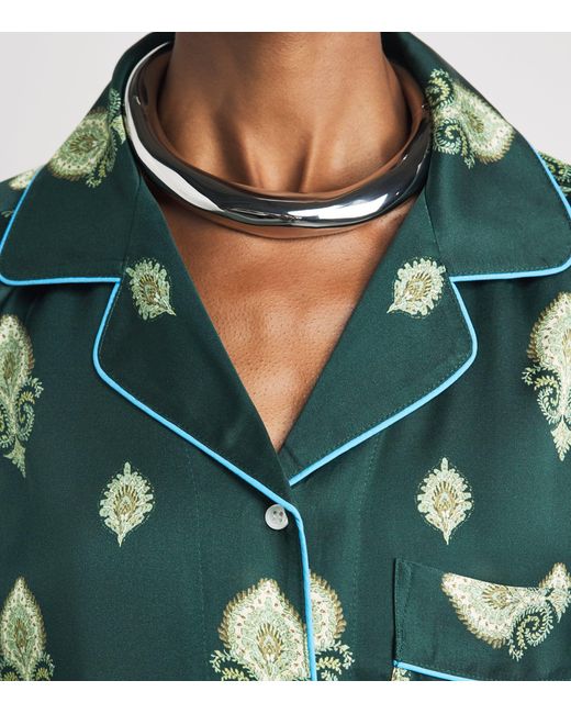 Sandro Green Paisley Pyjama-Style Shirt