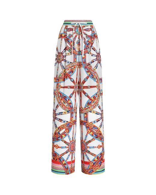 Dolce & Gabbana Red Cotton Carretto Trousers