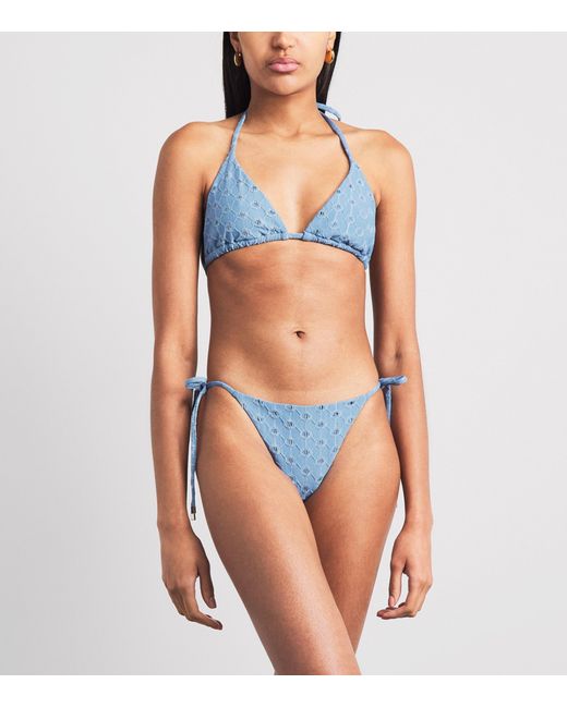 Devon Windsor Blue Elis Triangle Bikini Top