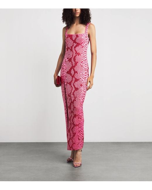Clio Peppiatt Pink Snake Medusa Midi Dress