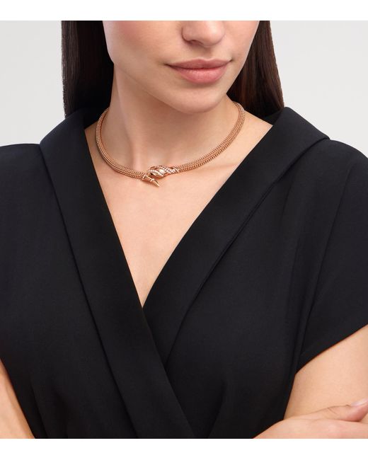 BVLGARI Metallic And Diamond Serpenti Necklace