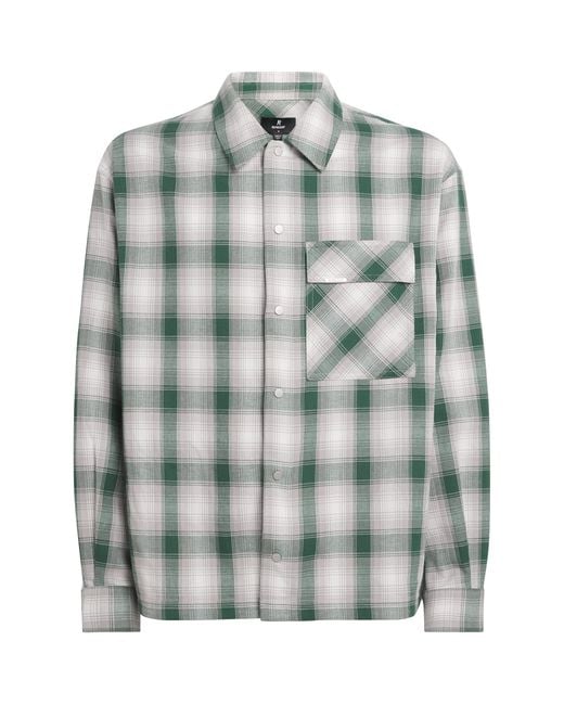 Represent Green Cotton Check Flannel Shirt for men