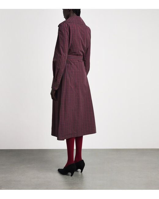 Vivienne Westwood Purple Cotton Tartan Liska Trench Coat