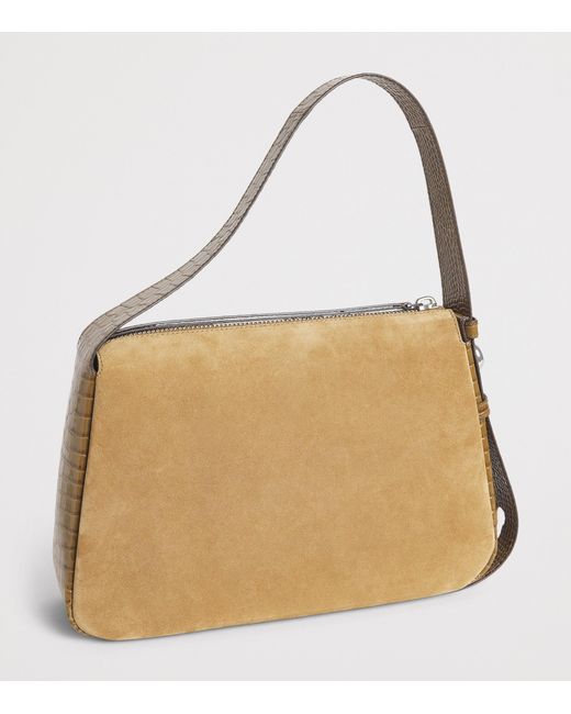 Tory Burch Natural Suede Romy Shoulder Bag