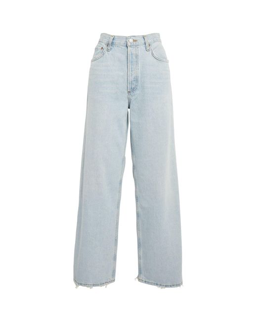 Agolde Blue Low-rise Straight Jeans