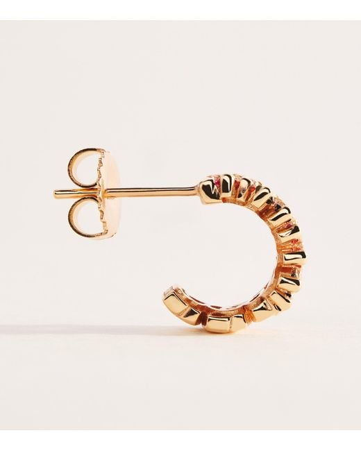 Suzanne Kalan Orange Diamond And Sapphire Short Stack Hoop Earrings