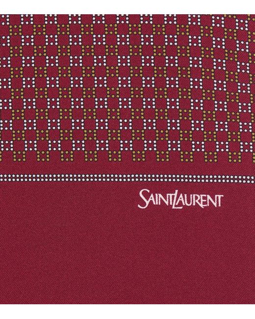 Saint Laurent Purple Silk Twill Scarf