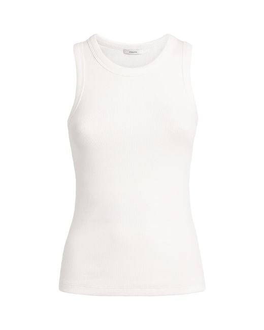 Joseph White Stretch-Cotton Yeux Tank Top