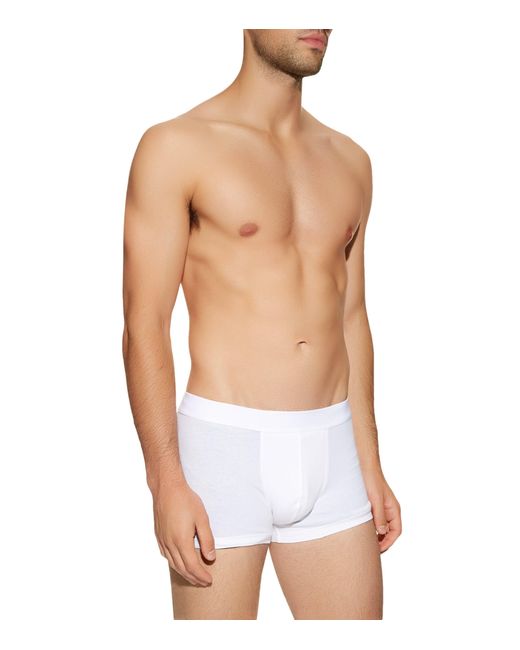 Sunspel White Premium Stretch Trunks for men
