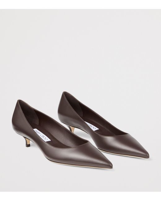 Jimmy Choo Brown Amelia Leather Pumps