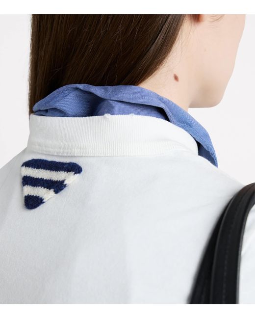 Prada White Cotton Logo T-Shirt