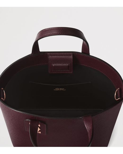 Cartier Purple Mini Leather C De Tote Bag