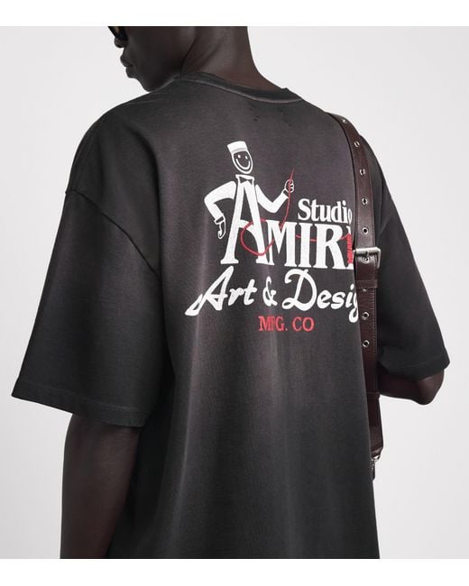 Amiri Black Cotton Studio T-Shirt for men