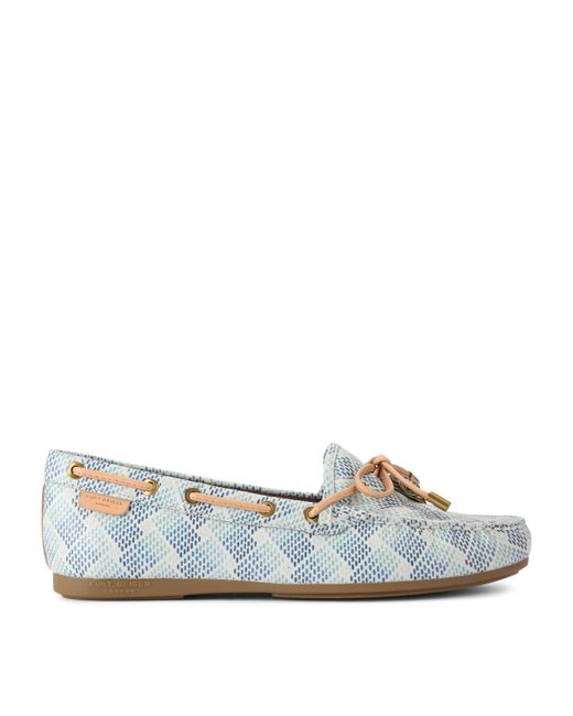 Kurt Geiger Blue Canvas Eagle Moccasins