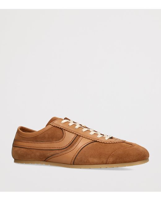 Dries Van Noten Brown Suede Low-Top Sneakers for men