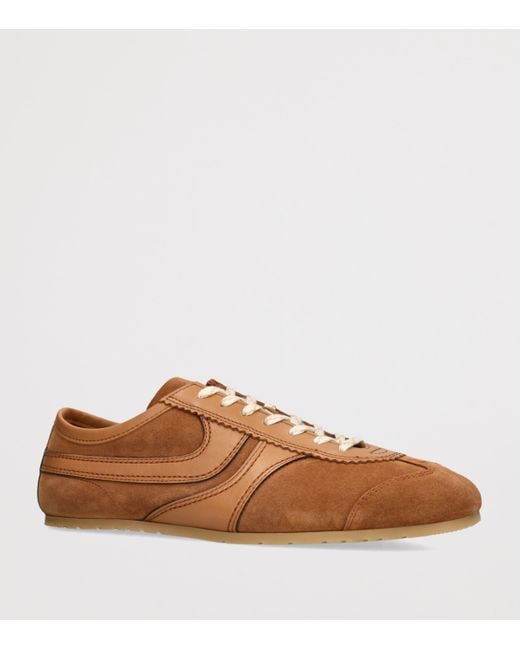Dries Van Noten Brown Suede Low-Top Sneakers for men