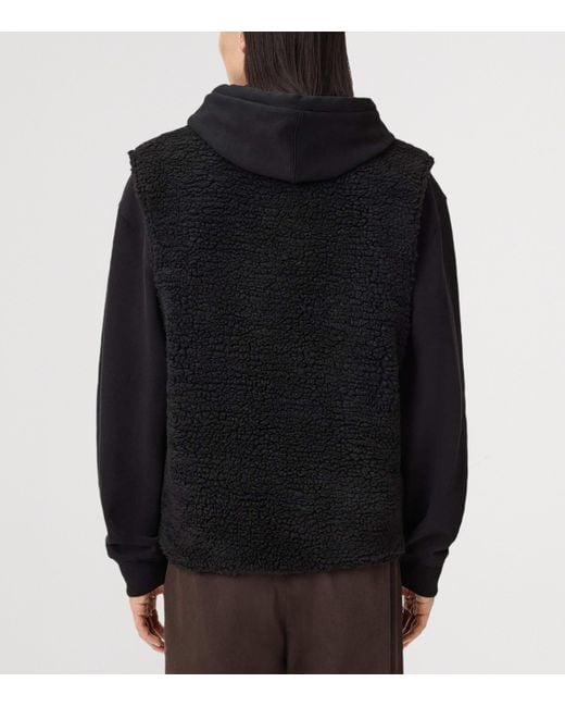 AllSaints Black Sherpa Otis Gilet for men