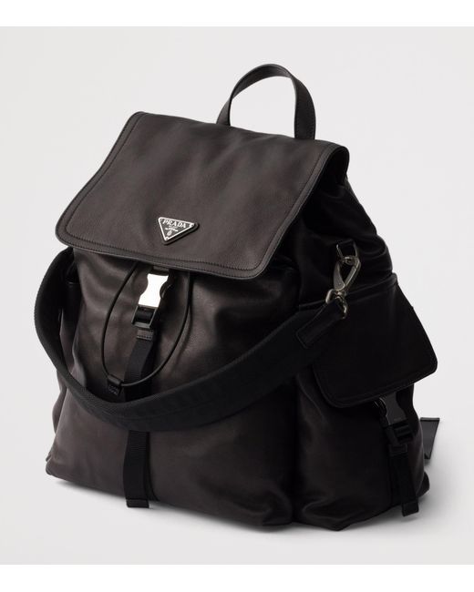 Prada Black Leather Explore Backpack for men