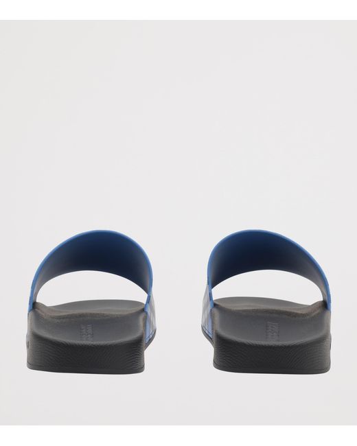 Burberry Blue Check Slides for men
