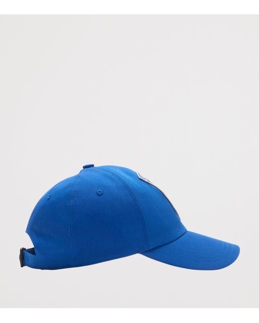 Burberry Blue Cotton Gabardine Thistle Shield Cap for men