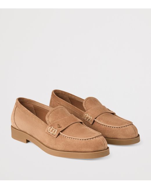 Jimmy Choo Brown Velvet Suede Ivy Loafers