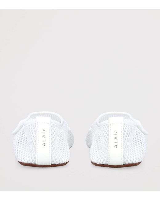 Alaïa White Mesh Ballet Flats