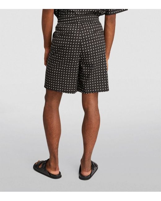 Emporio Armani Black Printed Bermuda Shorts for men