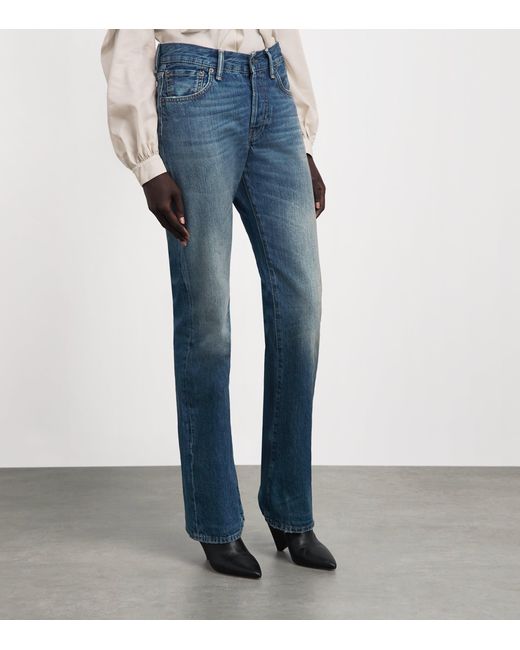 Acne Blue Mid-Rise Straight Jeans