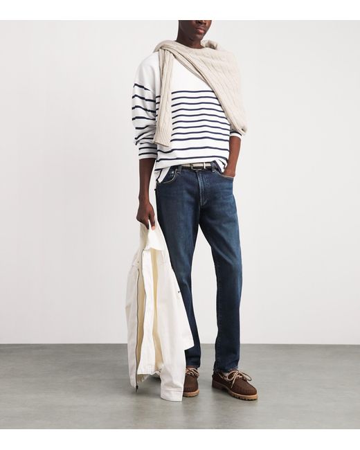 Polo Ralph Lauren White Cotton Stripe Sweater for men