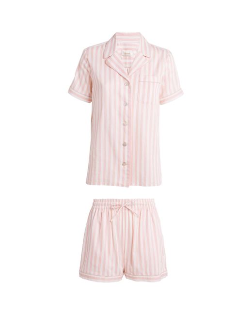 Harrods Pink Cotton Short-Sleeve Pyjama Set