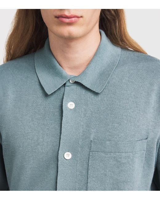 Norse Projects Blue Linen-Cotton Rollo Shirt for men