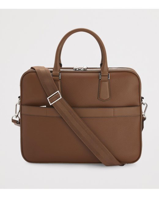 Boss Brown Logo-Emed Document Case for men