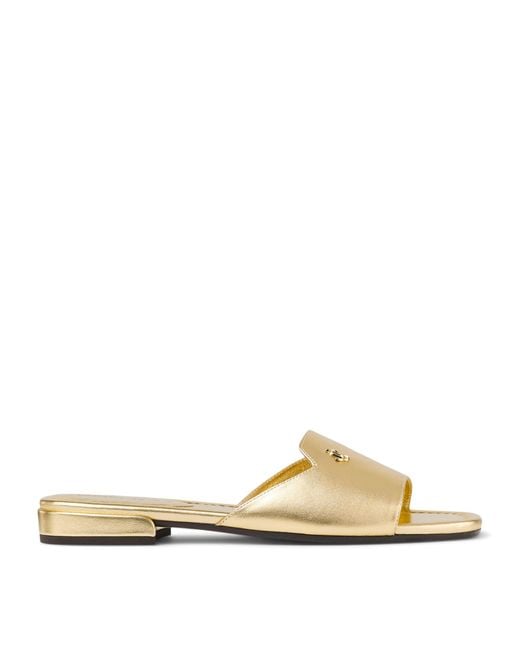 Jimmy Choo Natural Dina Leather Sandals