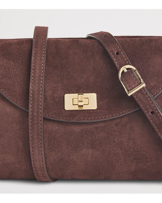 Sandro Purple Mini Suede Le Grand Bazaar Top-Handle Bag