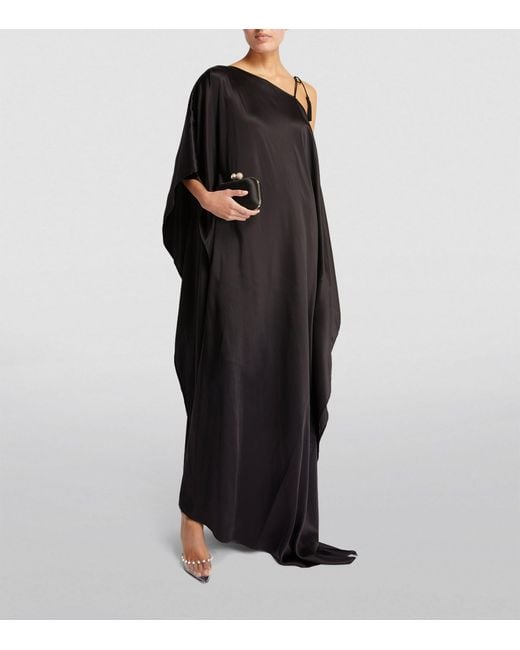 ‎Taller Marmo Black Silk Szatin Maxi Dress