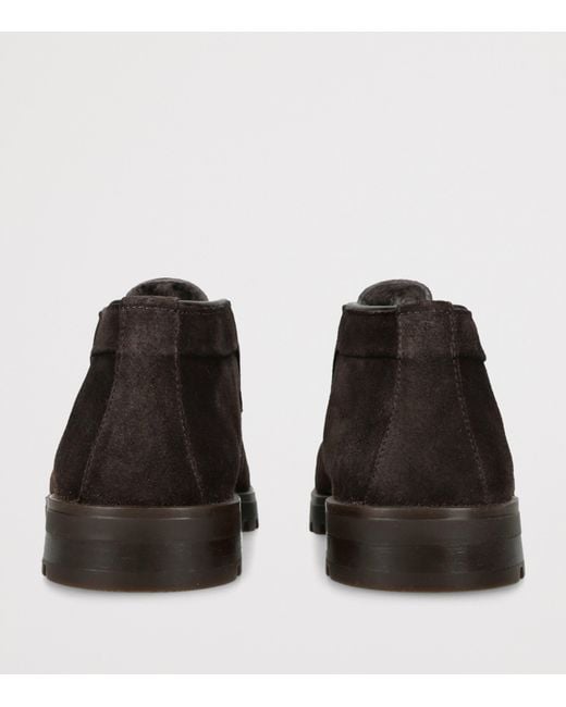Santoni Brown Suede Detroit Desert Boots for men