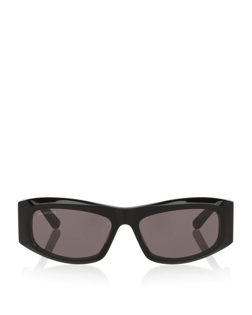 Balenciaga Gray Acetate Bb0395S Rectangular Sunglasses