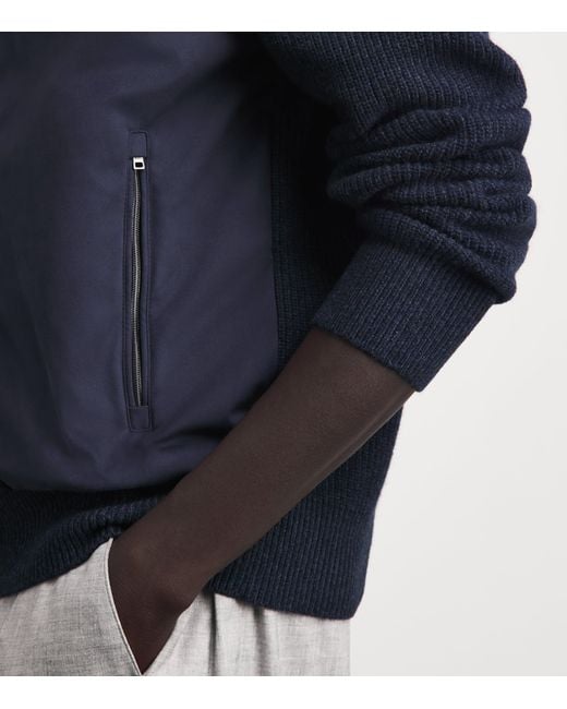 Herno Blue Wool Hybrid Jacket for men