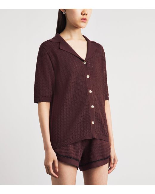 Varley Red Cotton Knit Madelene Shirt