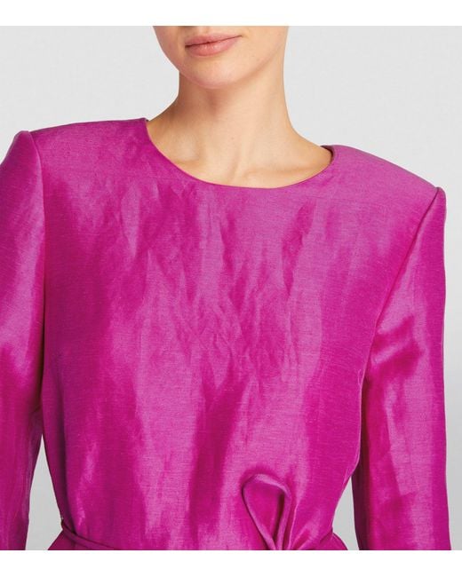 Aje. Pink Reflection Linen-blend Minidress