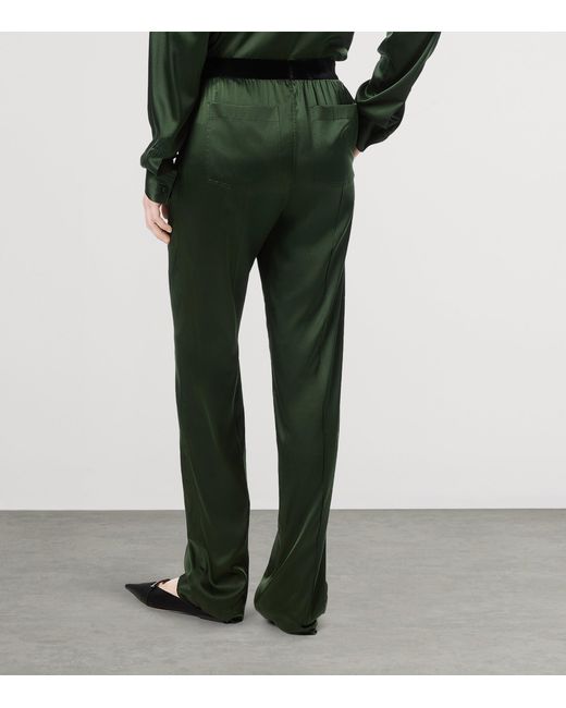 Tom Ford Green Silk Elasticated Trousers