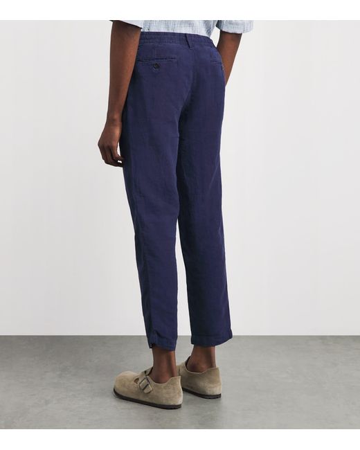 Polo Ralph Lauren Blue Linen Drawstring Prepster Trousers for men