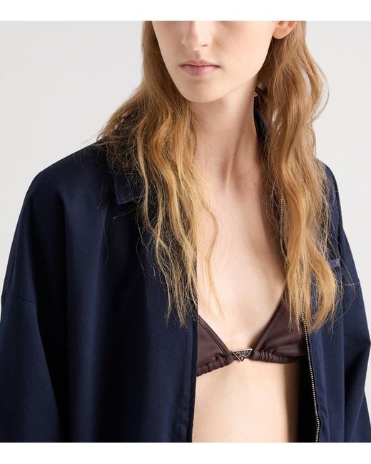 Prada Brown Triangle Bikini Top