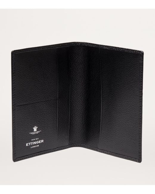 Ettinger Black Leather Capra Passport Case for men