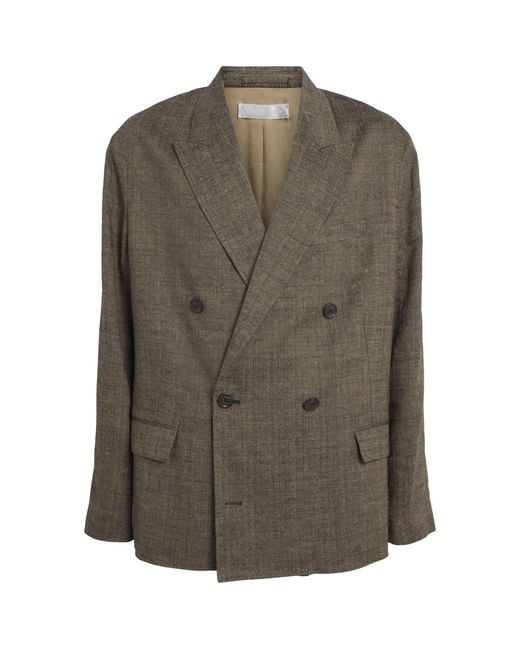 Our Legacy Green Linen-Silk-Cotton Halt Blazer for men