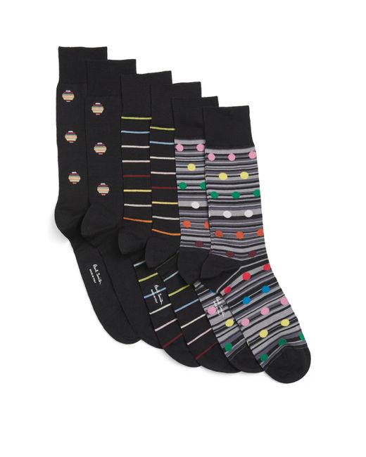 Paul Smith Black Cotton-Blend Seas Socks for men