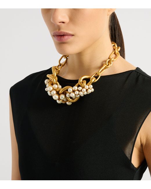 Balmain Metallic Embellished Sync Necklace