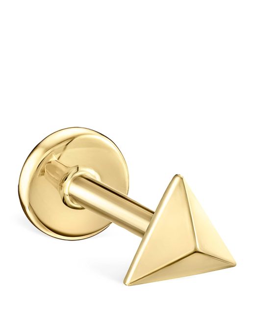 Maria Tash Metallic Faceted Triangle Threaded Stud Earring
