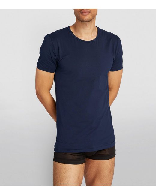 Zimmerli of Switzerland Blue Stretch-Modal Pureness T-Shirt for men